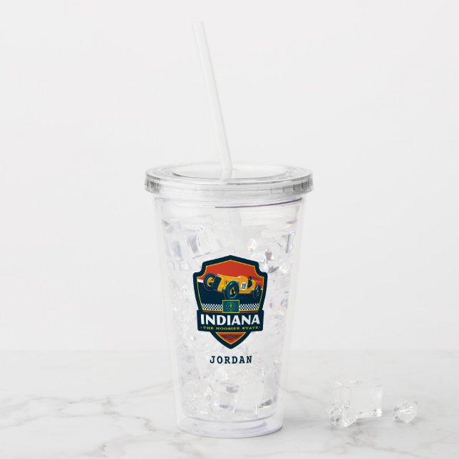 Verre En Acrylique Fierté de l'État | Indiana (Devant glace)