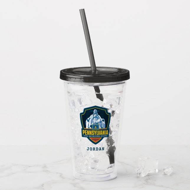 Verre En Acrylique Fierté de l'État | Pennsylvanie (Devant glace)