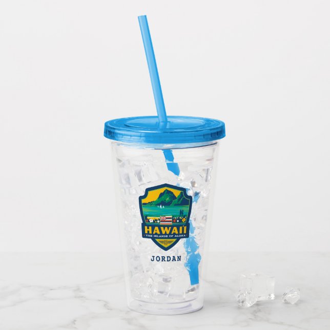 Verre En Acrylique Fierté | Hawaï d'état (Devant glace)