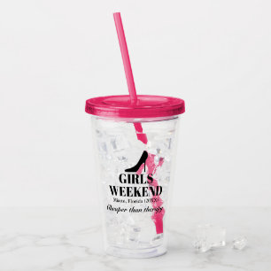 Verre En Acrylique Filles week-end voyage fête stiletto logo plastiq