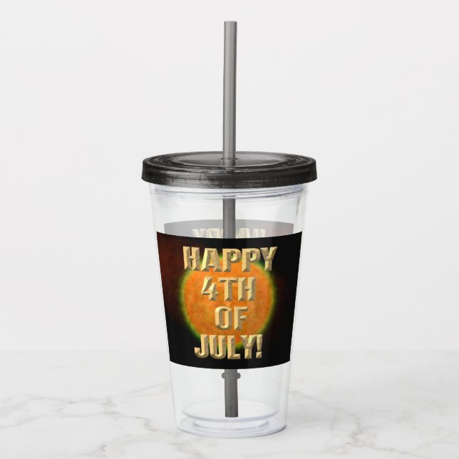 Verre En Acrylique Fireworks 9 4 juillet agitateur acrylique (Devant)