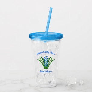 Verre En Acrylique Fleurs de Jacinthe Baby Boy Printemps Baby Shower