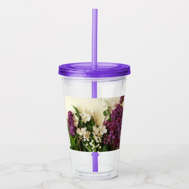 Verre En Acrylique Fleurs de printemps Lilac Tumbler acrylique (Devant)