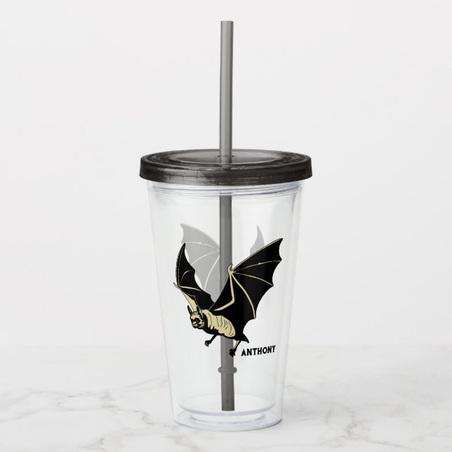 Verre En Acrylique Flying Black Bat Personalized (Devant)