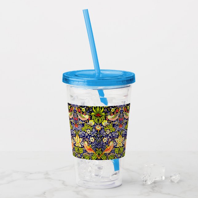 Verre En Acrylique Fraise Thief Oiseaux William Morris (Devant glace)