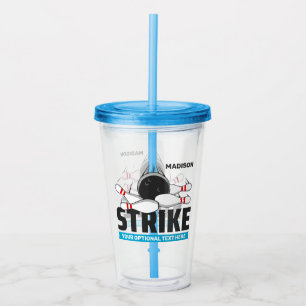 Verre En Acrylique Frappe de bol de nom et de texte personnalisés