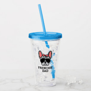 Verre En Acrylique Frenchie Chien Papa Blue Merle Chien Français