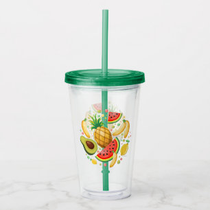 Verre En Acrylique Fruits d'été frais Motif