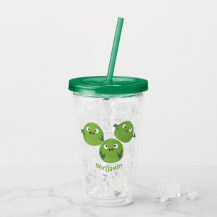 Verre En Acrylique Funny Brussels sprouts légumes caricature