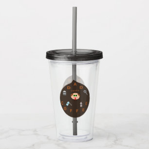 Verre En Acrylique Funny Dad Monster aime le café