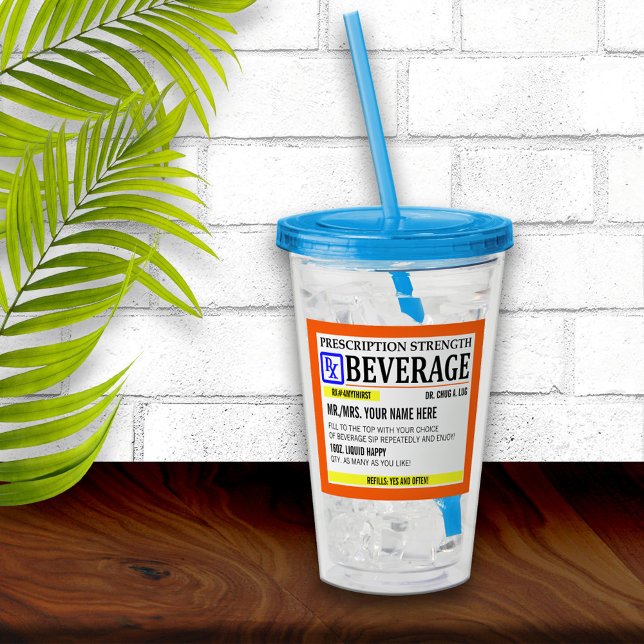 Verre En Acrylique Funny Étiquette de prescription (Créateur téléchargé)