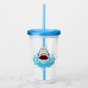 Verre En Acrylique Funny Shark nom personnalisé tumbler