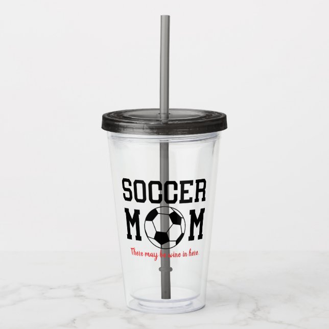 Verre En Acrylique Funny Soccer Maman Tumbler Acrylique (Devant)