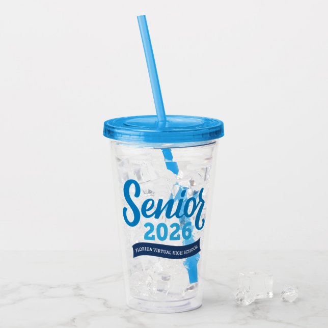Verre En Acrylique FVHS Senior 2026 Tumbler acrylique (Devant glace)