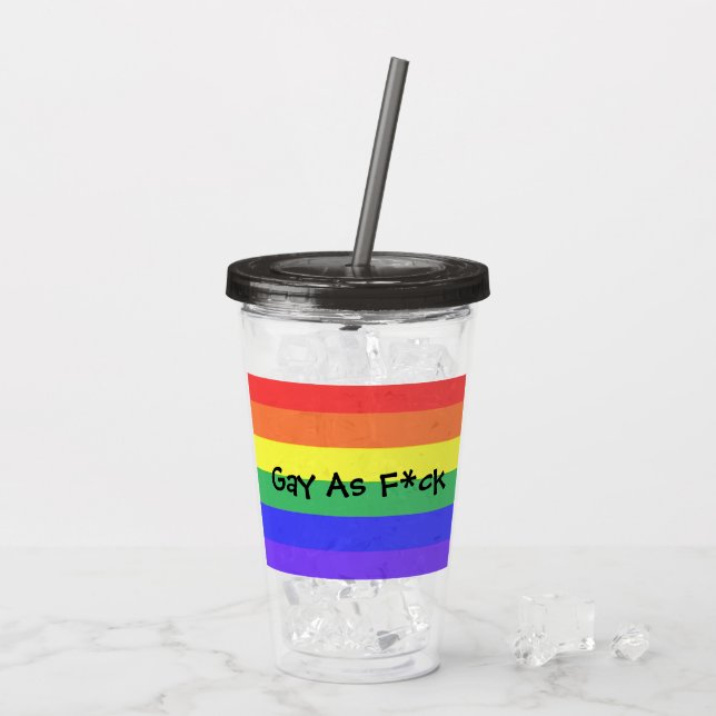 Verre En Acrylique Gay As F*ck (Dos glace)