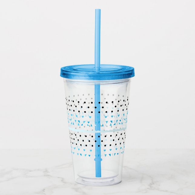 Verre En Acrylique Géométrie bleue (Devant)
