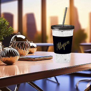 Verre En Acrylique Glamor d'or personnalisé