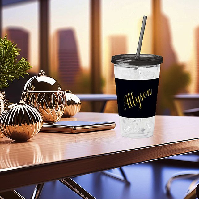 Verre En Acrylique Glamor d'or personnalisé (Créateur téléchargé)