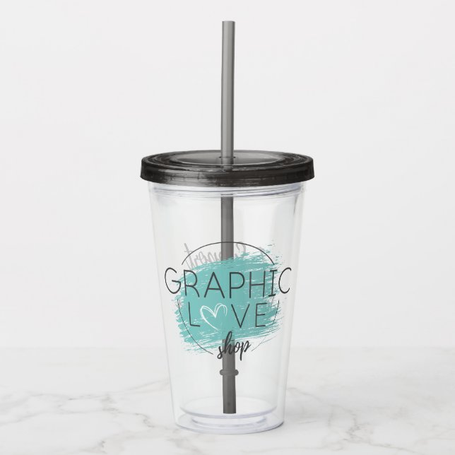 Verre En Acrylique Graphic Love Shop Logo Marchandises de marque (Devant)