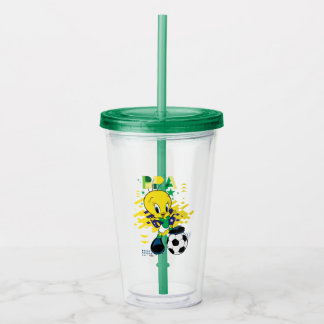 Verre En Acrylique Graphisme TWEETY™ Équipe Brésil Football