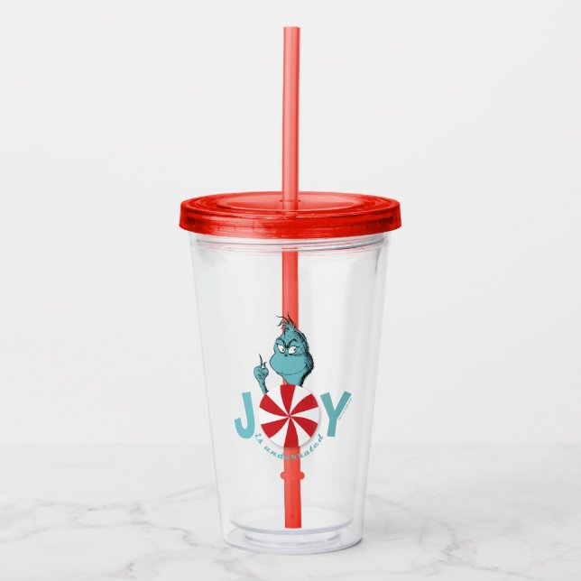 Verre En Acrylique Grinch | La joie est sous-estimée (Devant)