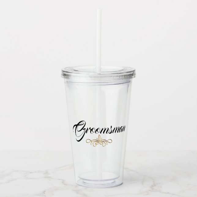 VERRE EN ACRYLIQUE GROOMSMAN MARIAGE ACRYLIC TUMBLER (Devant)