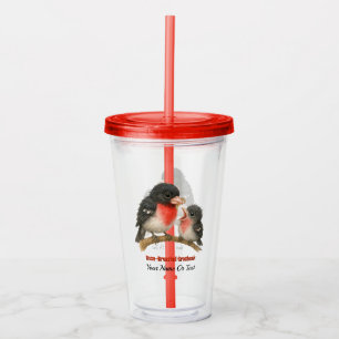 Verre En Acrylique Grosbeak à poitrine Rose étonnante