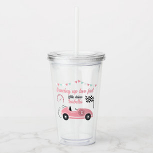 Verre En Acrylique Grossissant Deux Voiture De Course Rose Festive Ra