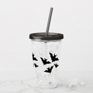 Verre En Acrylique Halloween chauves-souris noires cool éffrayant