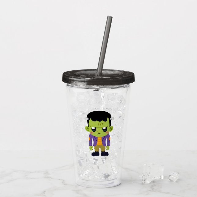 Verre En Acrylique Halloween monstre Frankenstein Green (Dos glace)