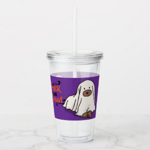 Verre En Acrylique Halloween Whimsical mignon chien fantôme pourpre