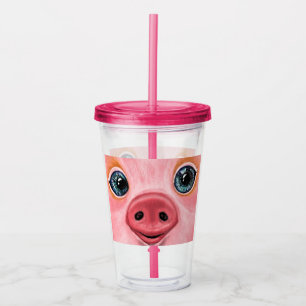 Verre En Acrylique Happy Baby Cochon Acrylique Tumbler - Smile