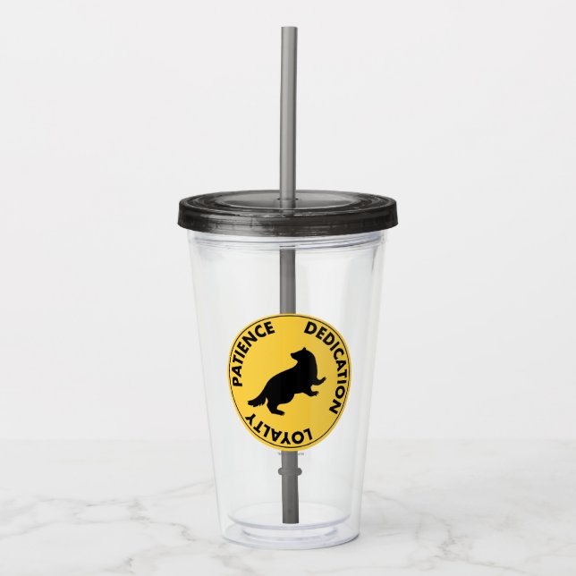 Verre En Acrylique Harry Potter | Traits de la maison HUFFLEPUFF™ Gra (Devant)