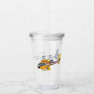 Verre En Acrylique Hélicoptère de dessin