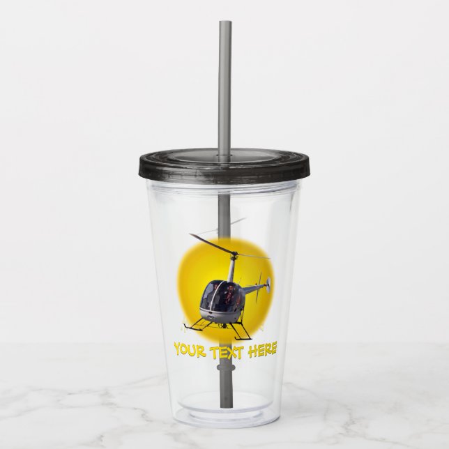 Verre En Acrylique Hélicoptère Tumbler Cadeaux de coupe personnalisés (Devant)