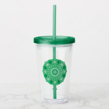 Hexahedron vert de la Terre Mandala Tumbler