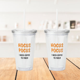 Verre En Acrylique Hocus Pocus Halloween Coffee Tumbler   Sorcière dr