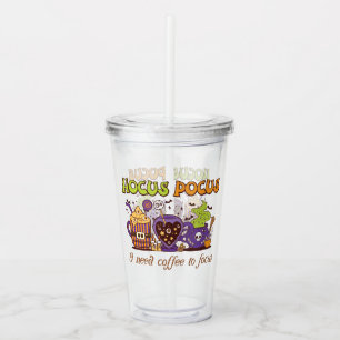 Verre En Acrylique Hocus Pocus - J'Ai Besoin De Café Pour Me Concentr