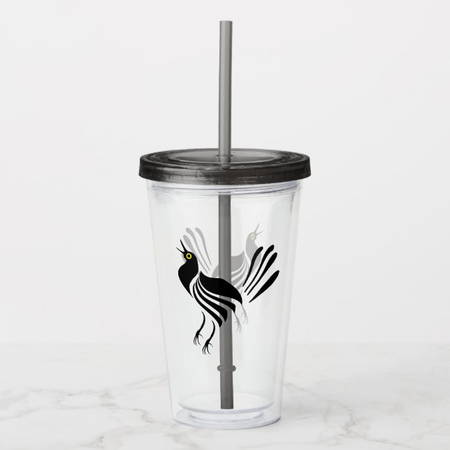 Verre En Acrylique Homme Gracker Oiseau noir (Devant)