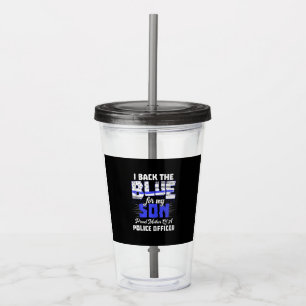 Verre En Acrylique I Back Bleu Mon Fils Ts Femmes Mince Ligne Maman C