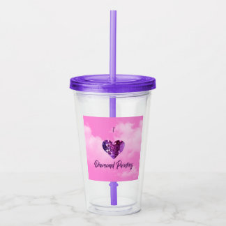 Verre En Acrylique I Heart Diamond Painting 16 Oz Tumbler