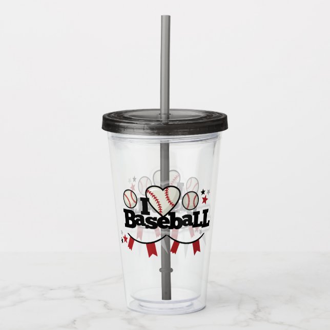 Verre En Acrylique I Love Baseball Acrylique Tumbler (Devant)