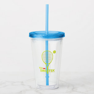 Verre En Acrylique Iga Swiatek, joueur de tennis, chèvre, champion