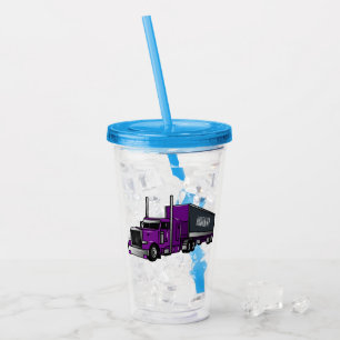 Verre En Acrylique Illustration de camion semi-remorque