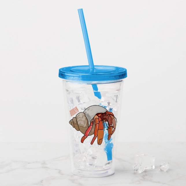 Verre En Acrylique Illustration de crabe ermite (Devant glace)