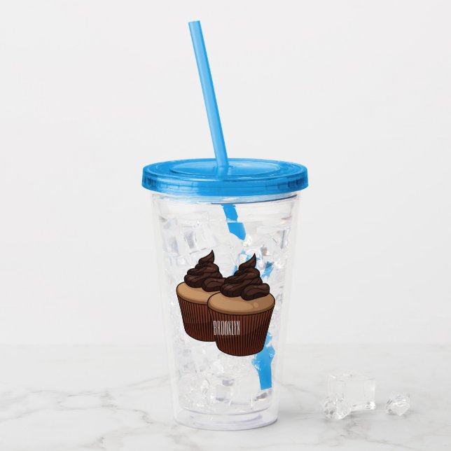 Verre En Acrylique Illustration de Cupcake (Devant glace)
