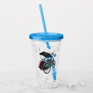 Verre En Acrylique Illustration de cyclo-pousse