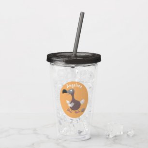 Verre En Acrylique Illustration de dessin animé drôle d'oiseau dodo