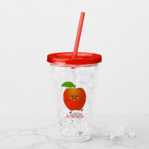 Verre En Acrylique Illustration de dessin animé sur la pomme de danse