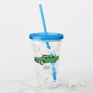 Verre En Acrylique Illustration de dessin de voiture classique 1959
